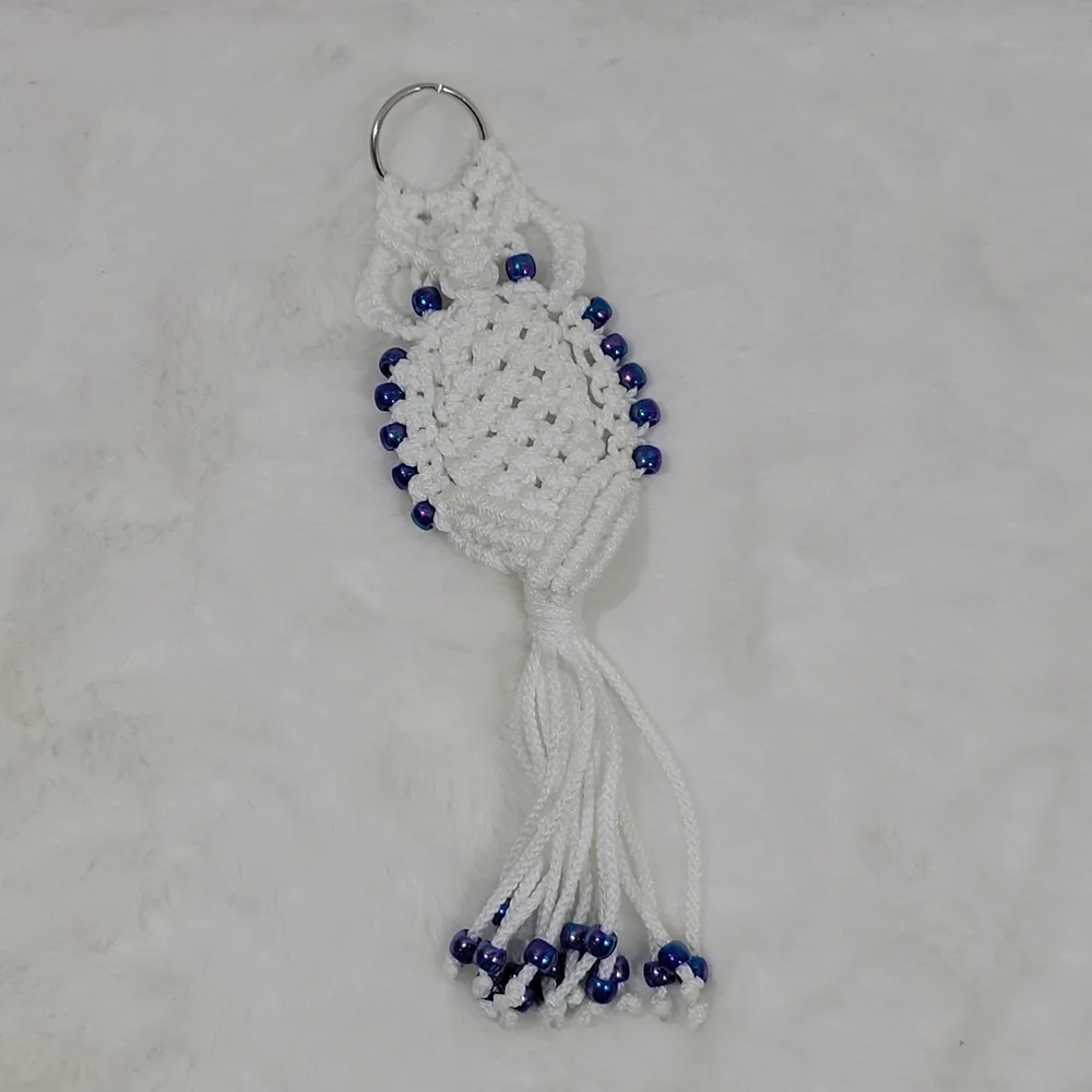 Macrame Owl KeyChain Purple